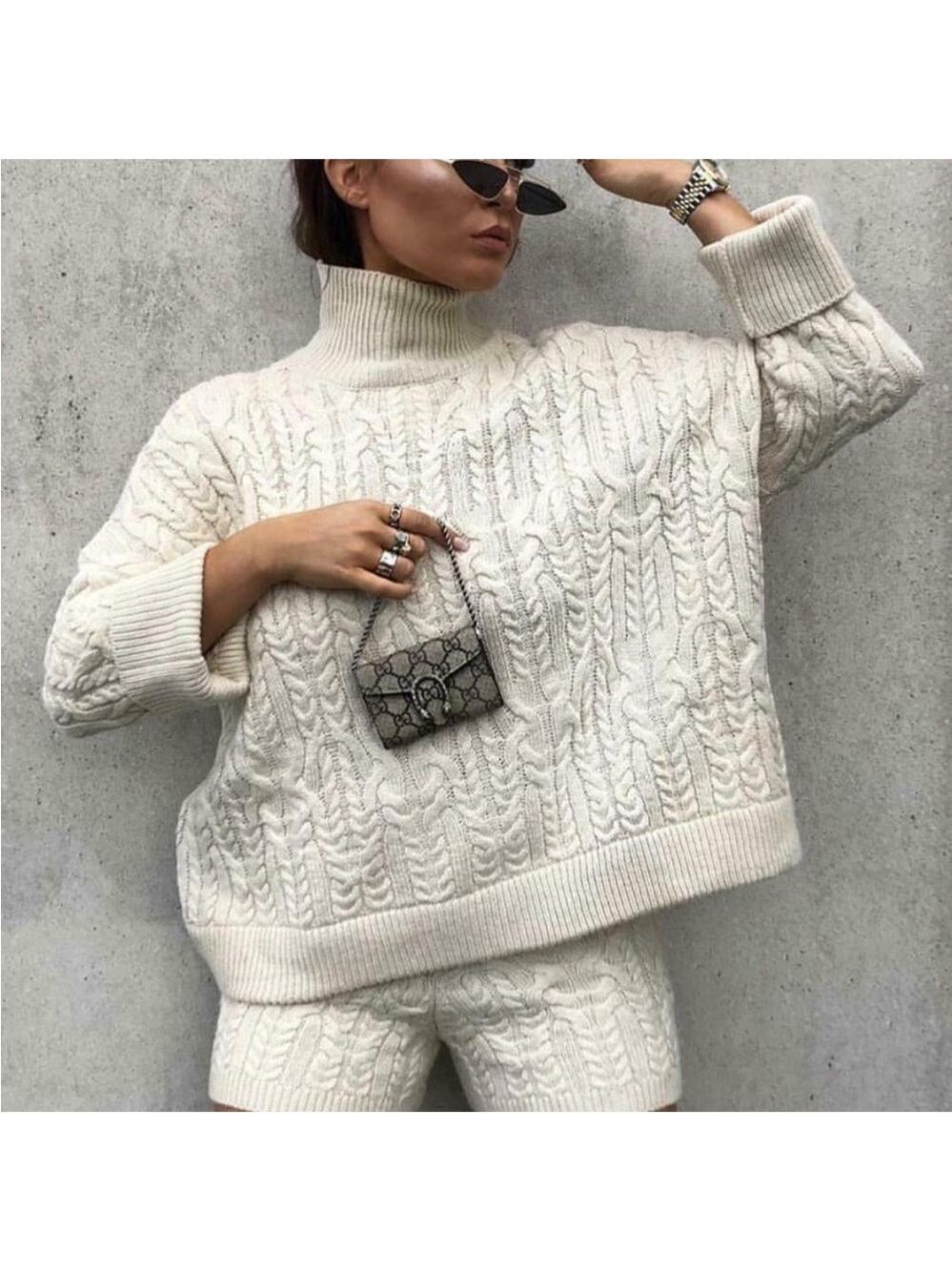 ZARA cable knit sweater When Harry Met Sally style ecru cream medium oversized